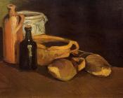 文森特威廉梵高 - 木屐和罐子的静物